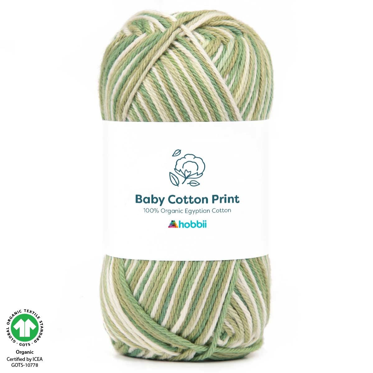 Baby Cotton Organic Print — Avocado / Jade / Cream (04)